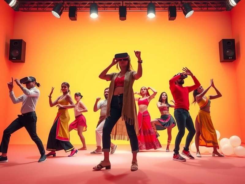 Bollywood VR Moves - Official Banner Bollywood VR Moves cover showing diverse players dancing to Indian film songs in VR
