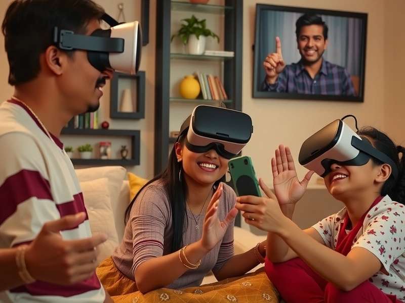 Bollywood VR Moves - Family Experience Indian family playing Bollywood VR Moves together in their living room